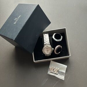 BULOVA MARINE STAR STAINLESS STEEL WATCH WITH INTERCHANGEABLE FACE CASES